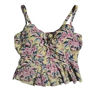 Torrid Swim Flamingo Midkini Top Underwire Adjustable Straps Hook Closure sz 3X